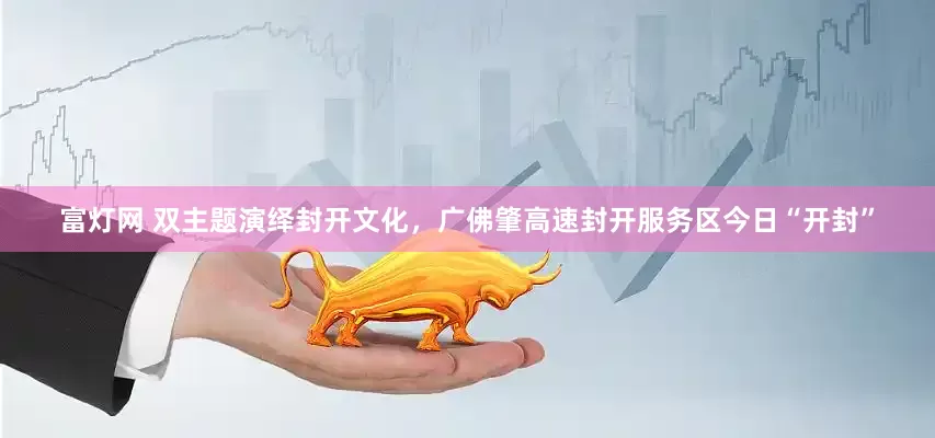 富灯网 双主题演绎封开文化，广佛肇高速封开服务区今日“开封”